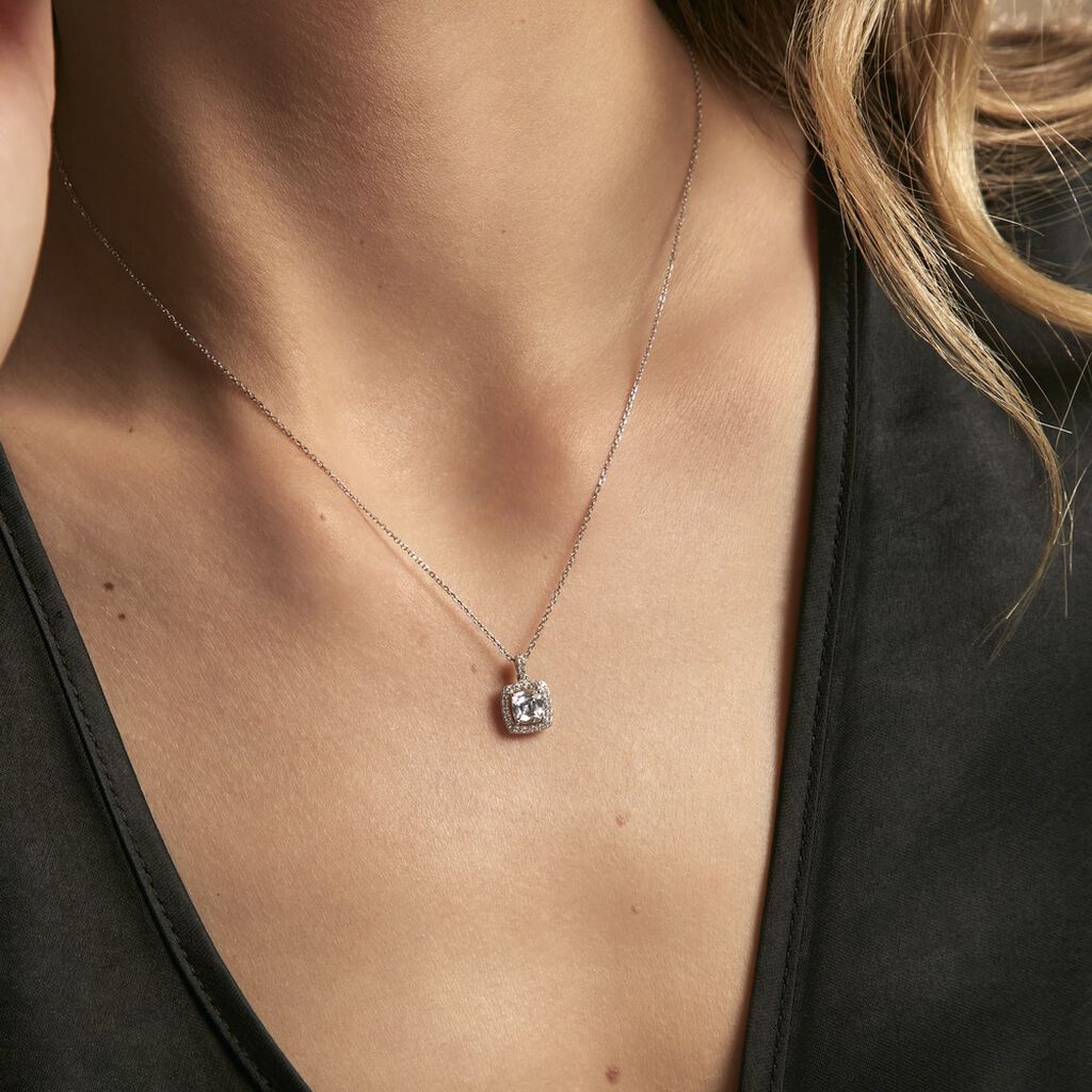 Collier Adrienne Or Blanc Oxyde De Zirconium - Colliers Femme | Histoire d’Or