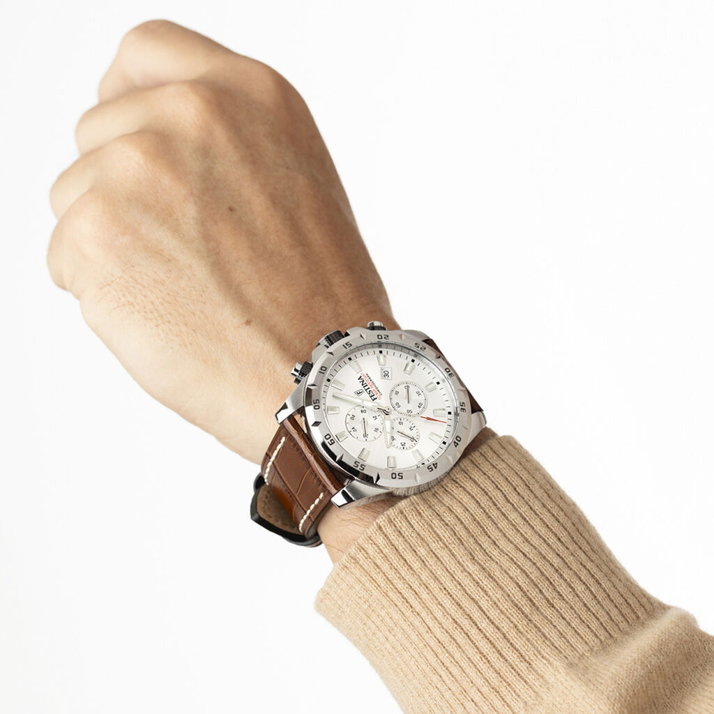 Montre Festina Timeless Chronograph Argenté - Montres Homme | Histoire d’Or