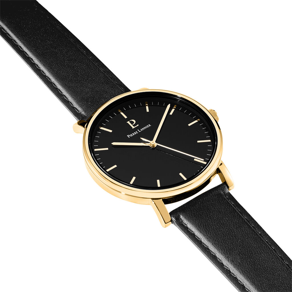 Montre Pierre Lannier Essential Noir - Id&eacute;es cadeaux Homme | Histoire d&rsquo;Or