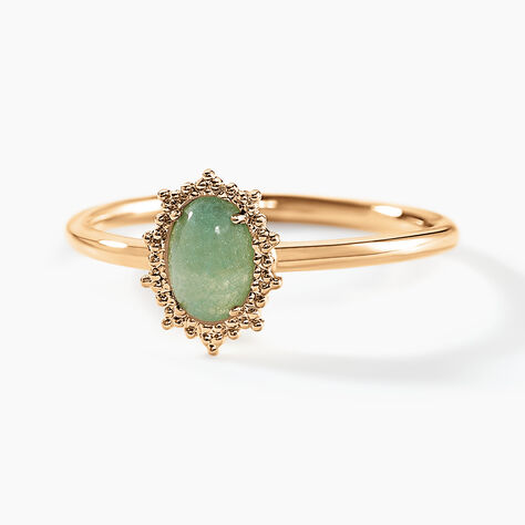 Bague Vintage Love Plaqué Or Jaune Aventurine - Bagues solitaires Femme | Histoire d’Or