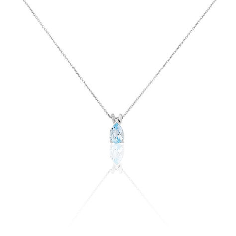 Collier Teresa Or Blanc Topaze Et Diamant - Colliers Femme | Histoire d&rsquo;Or
