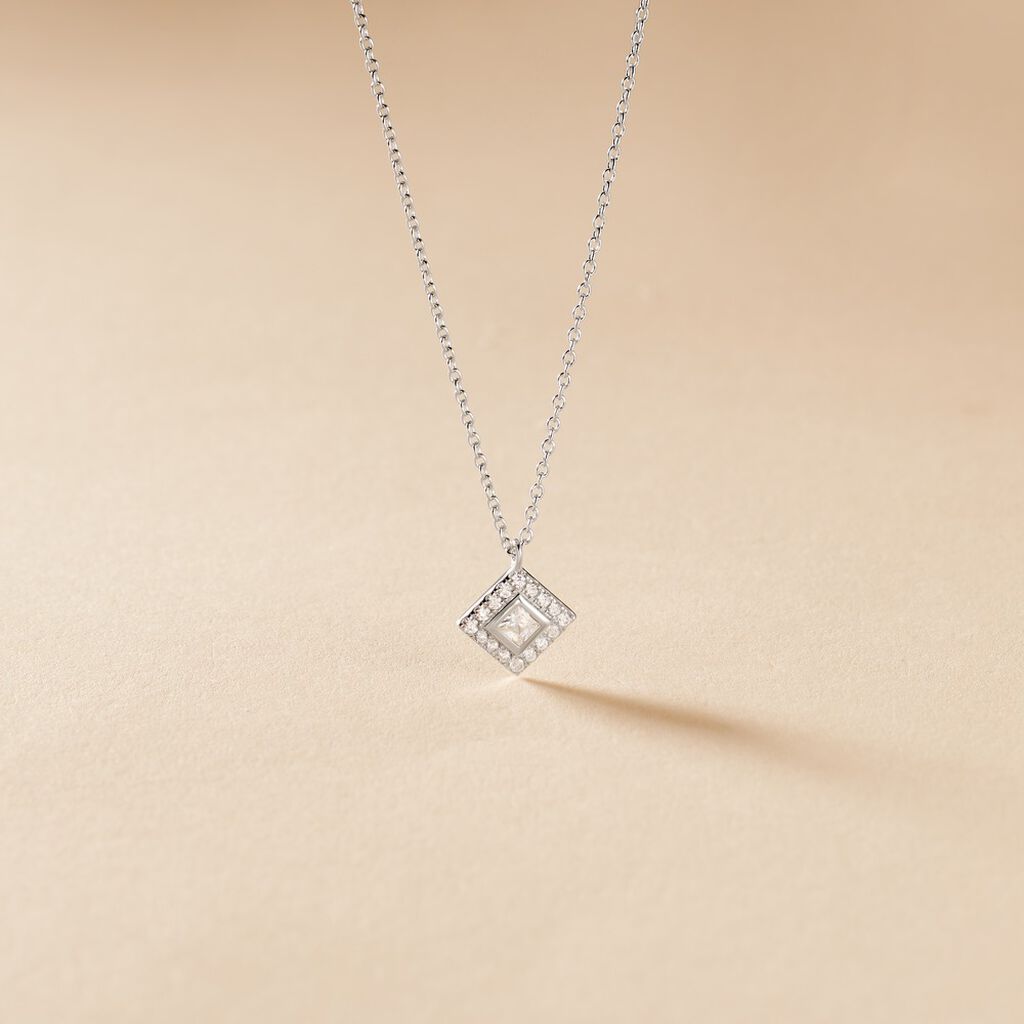 Collier Ysambre Argent Blanc Oxyde De Zirconium - Colliers fantaisie Femme | Histoire d&rsquo;Or