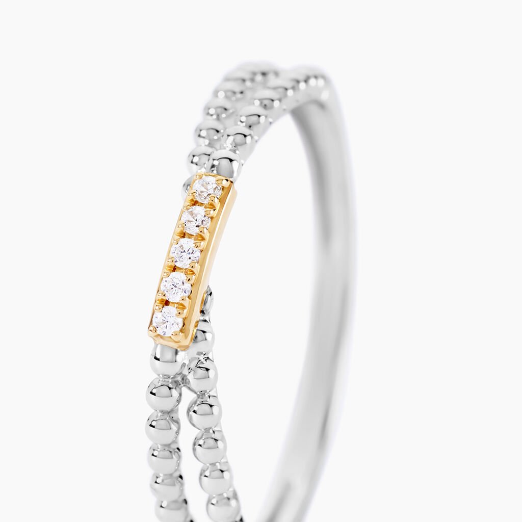 Bague Or Jaune Oxyde De Zirconium - Bagues avec pierre Femme | Histoire d’Or