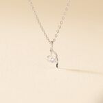 Collier Romance Or Blanc Oxyde De Zirconium - Colliers Femme | Histoire d&rsquo;Or