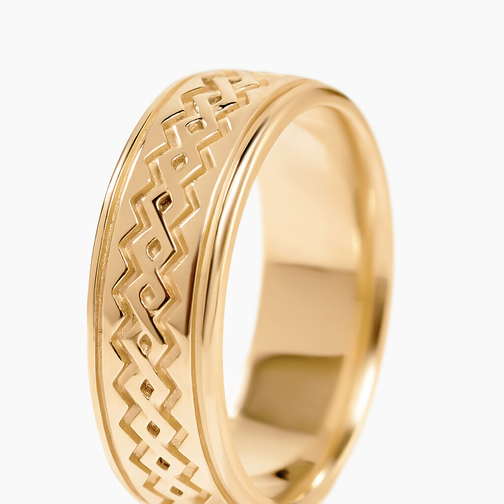 Bague Plaqu&eacute; Or Jaune Hugh - Bagues Homme | Histoire d&rsquo;Or
