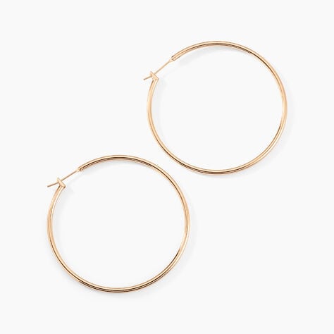 Cr&eacute;oles Ada Lisse Plaqu&eacute; Or Jaune - Boucles d'oreilles cr&eacute;oles Femme | Histoire d&rsquo;Or