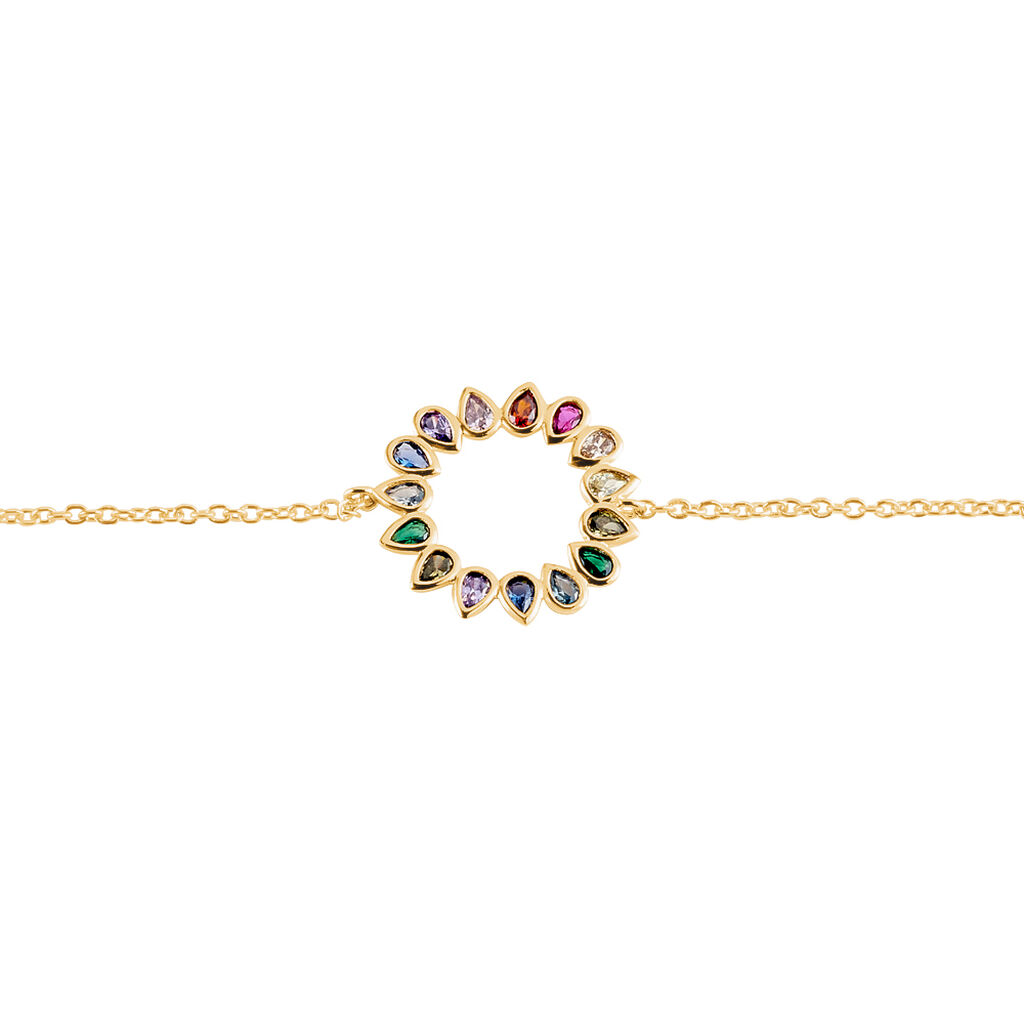 Bracelet Plaqué Or Jaune Ethem Pierres Multicolores - Bracelets Femme | Histoire d’Or