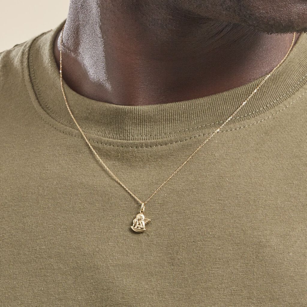 Pendentif Ange Endormi Or Jaune - Pendentifs Baptême Famille | Histoire d’Or
