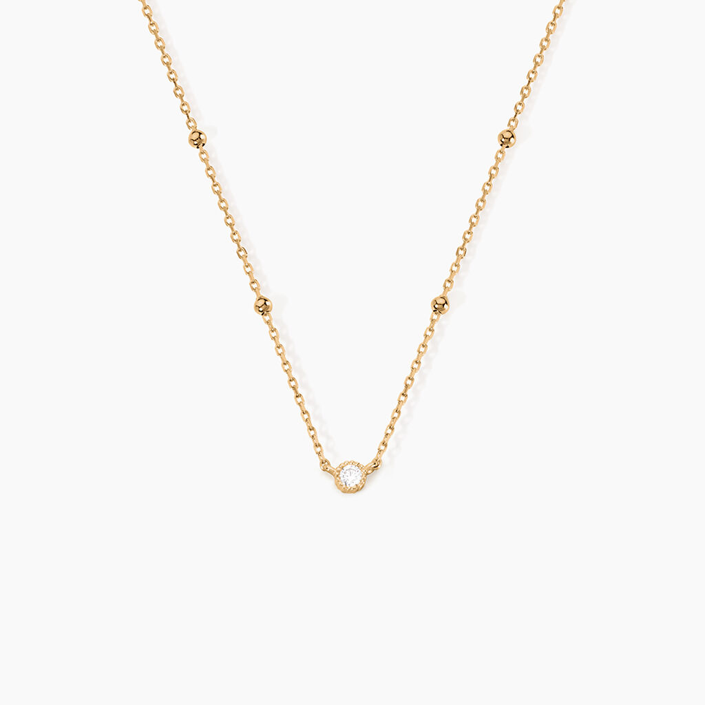 Collier Aura Plaqu&eacute; Or Jaune Oxyde De Zirconium - Colliers Femme | Histoire d&rsquo;Or