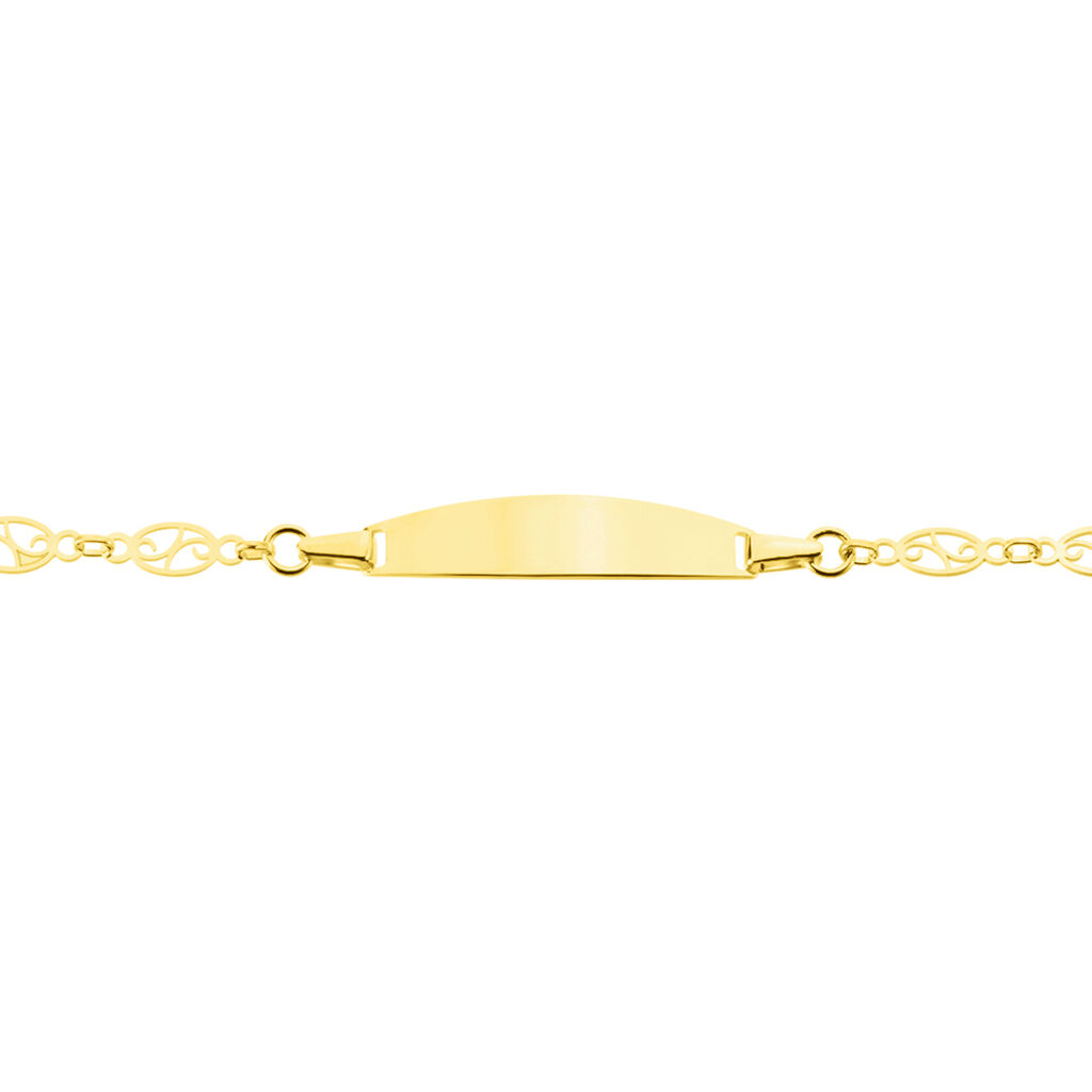 Bracelet Identit&eacute; Eudoxie Maille Filigrane Or Jaune - Bracelets Communion Enfant | Histoire d&rsquo;Or