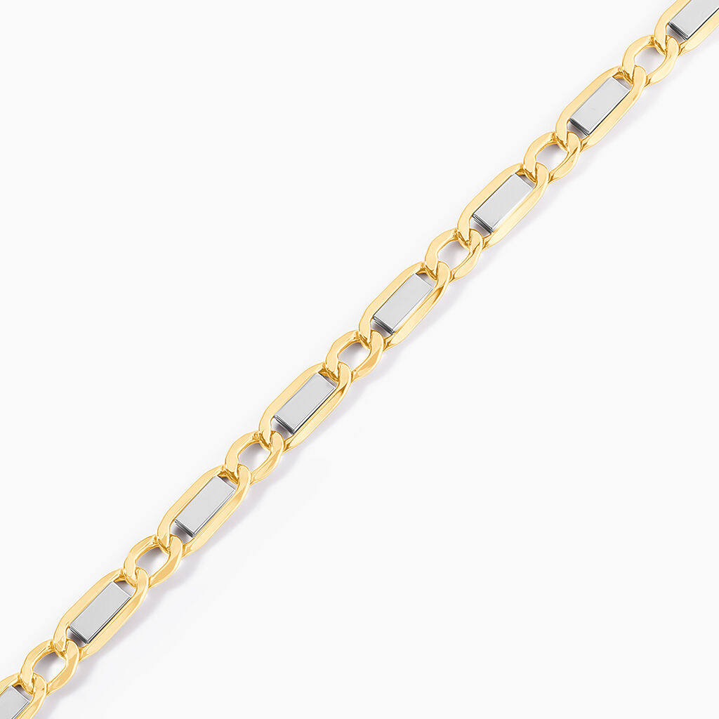 Bracelet Danae Plaquette Or Bicolore - Bracelets cha&icirc;ne Homme | Histoire d&rsquo;Or