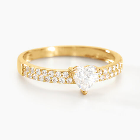 Bague Monelle Or Jaune Oxyde De Zirconium - Bagues solitaires Femme | Histoire d&rsquo;Or