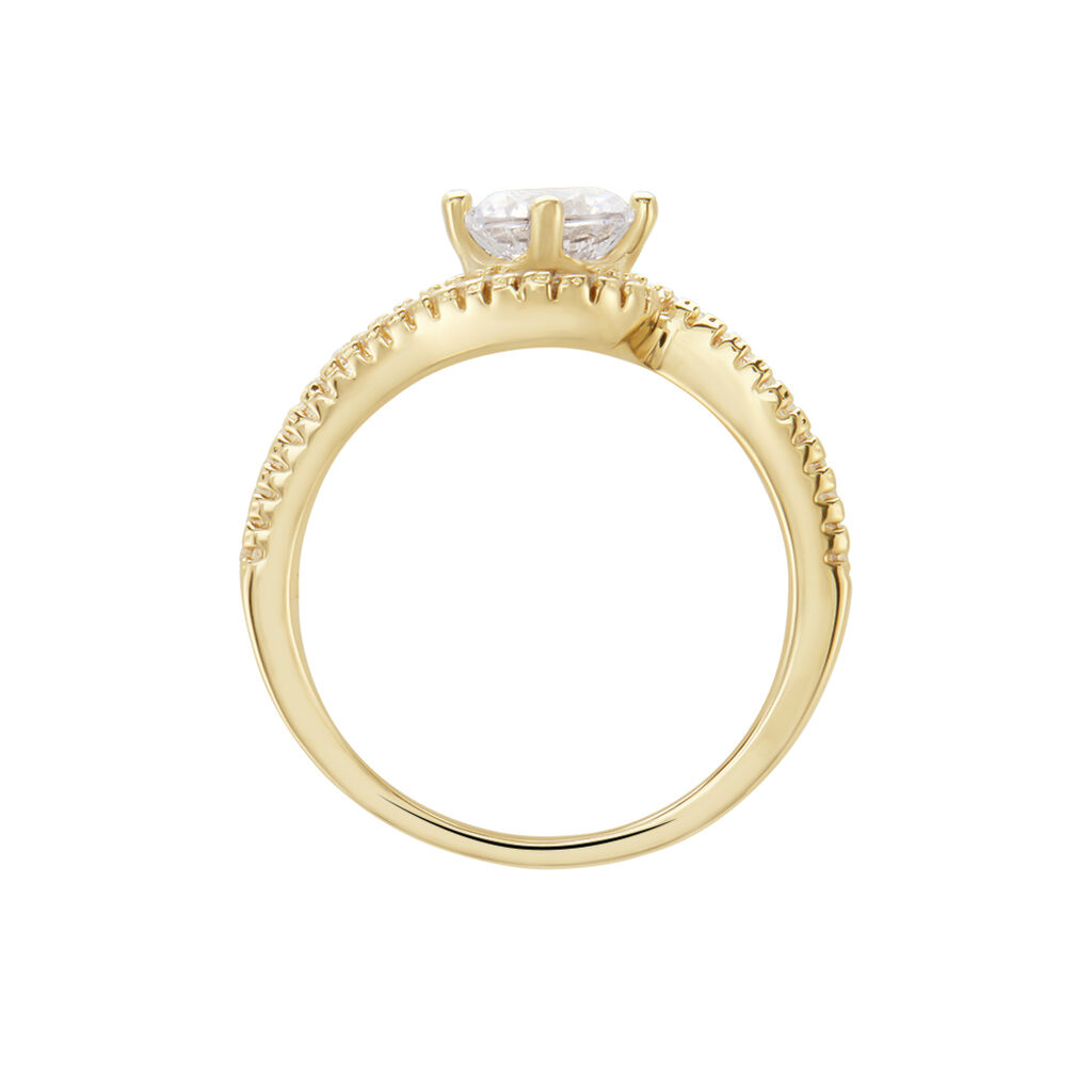 Bague Joisse Plaqué Or Oxyde De Zirconium - Bagues solitaires Femme | Histoire d’Or