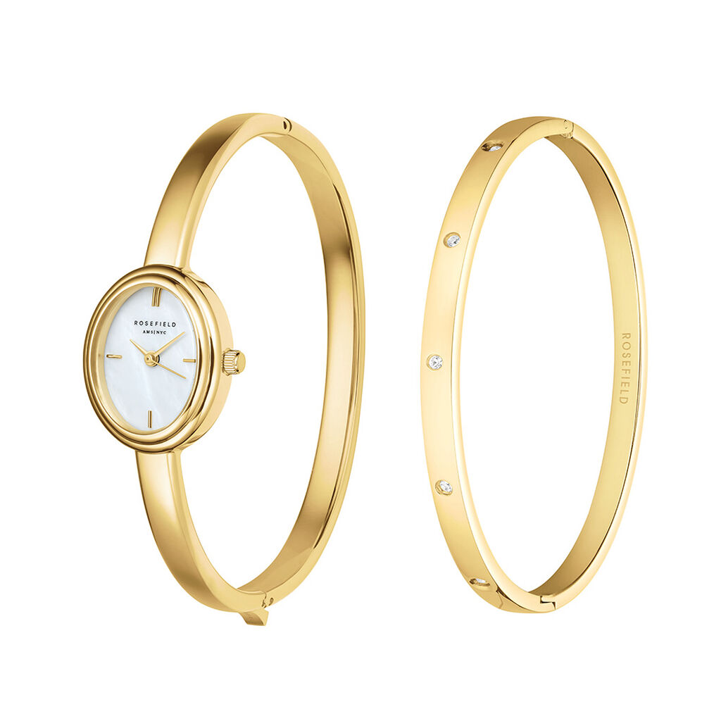 Coffret De Montre Rosefield Mini Oval Nacre Blanche