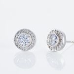 Boucles D'oreilles Puces Marquise Argent Blanc Oxyde De Zirconium - Boucles d'oreilles fantaisie Femme | Histoire d&rsquo;Or