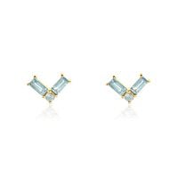 Boucles D'oreilles Puces Lavender Or Jaune Topaze