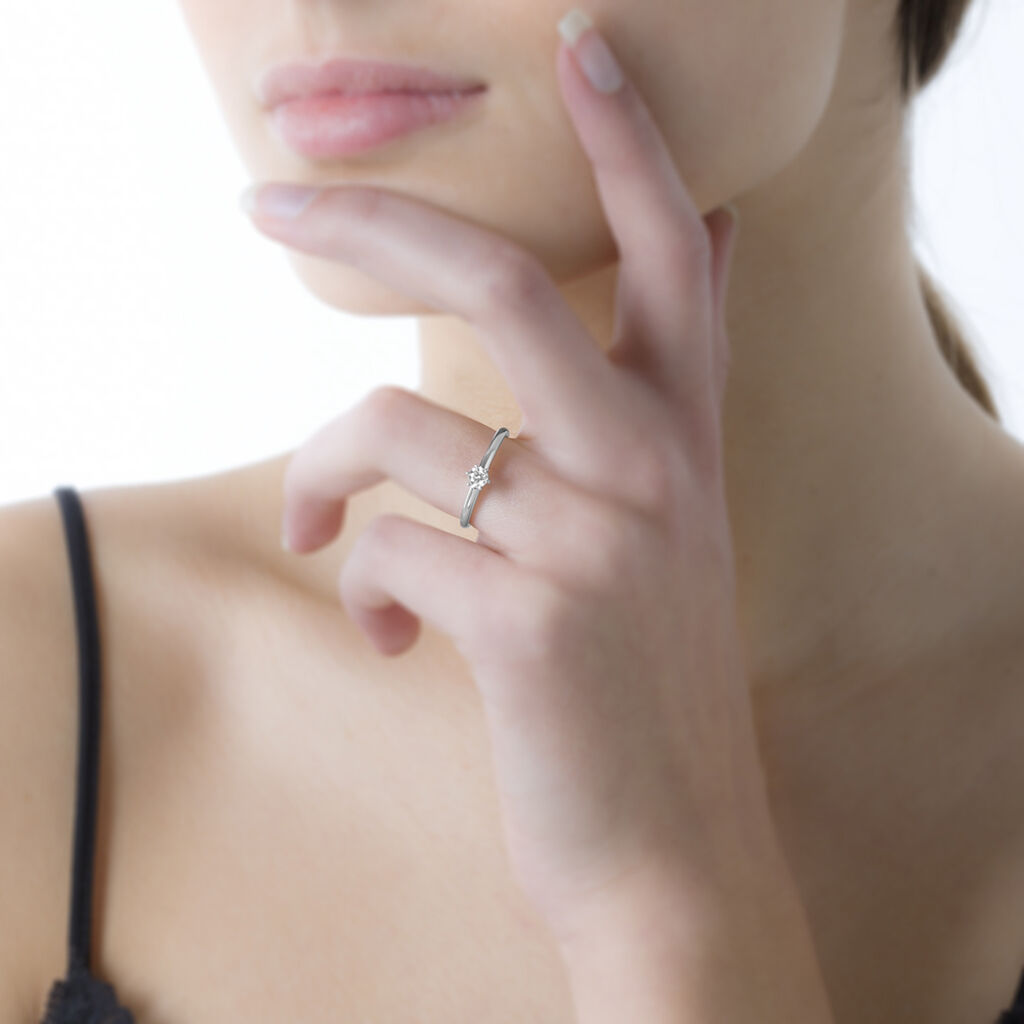 Bague Solitaire Josua Or Blanc Diamant - Bagues solitaires Femme | Histoire d’Or