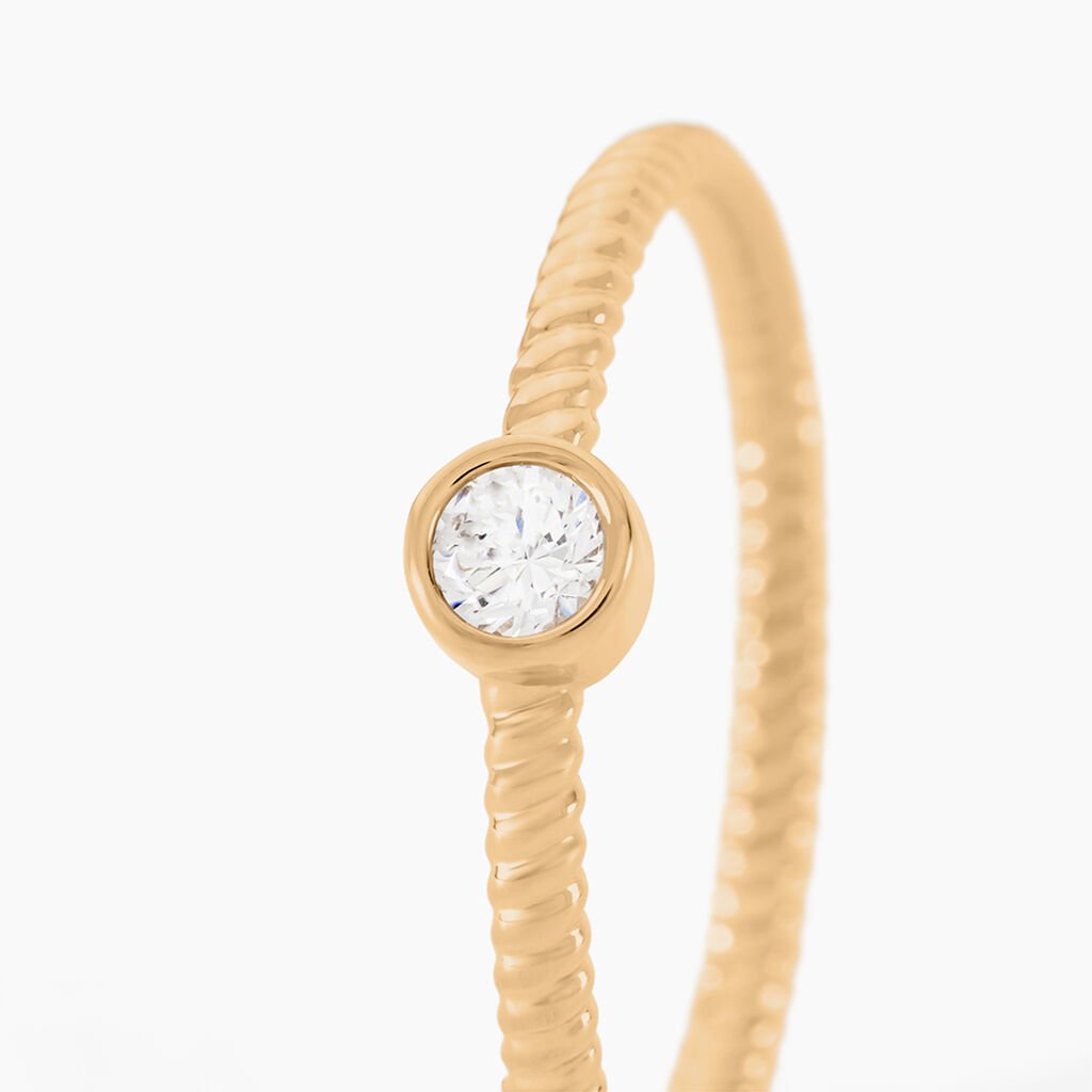 Bague Lyza Plaque Or Jaune Oxyde De Zirconium - Nouveautés Femme | Histoire d’Or