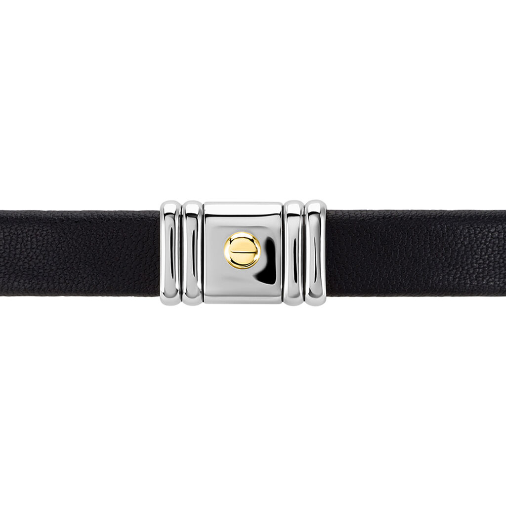 Bracelet Jourdan Cuir Noir - Bracelets Homme | Histoire d’Or