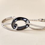 Bracelet Jonc Ceramik Design Argent  C&eacute;ramique Et Oxyde De Zirconium - Bracelets Femme | Histoire d&rsquo;Or