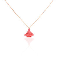 Collier Sautoir Ninon Argent Rose Perle D'imitation Et Chrysoprase