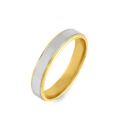 Alliance Beatrice Ruban Plat Or Bicolore Alliance Beatrice Ruban Plat Or Bicolore