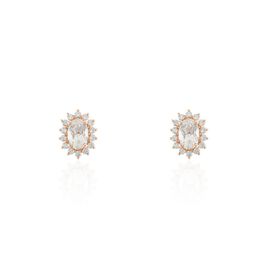 Boucles D'oreilles Puces Or Rose Monty Morganite - Clous d'oreilles Femme | Histoire d’Or