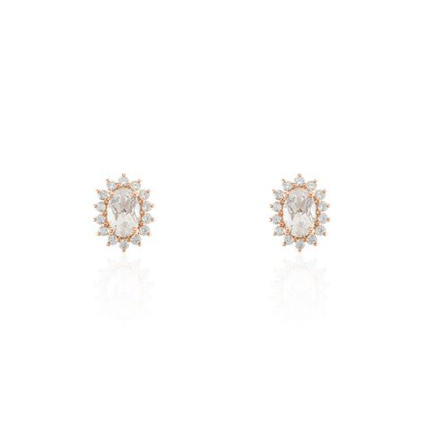 Boucles D'oreilles Puces Or Rose Monty Morganite - Clous d'oreilles Femme | Histoire d’Or