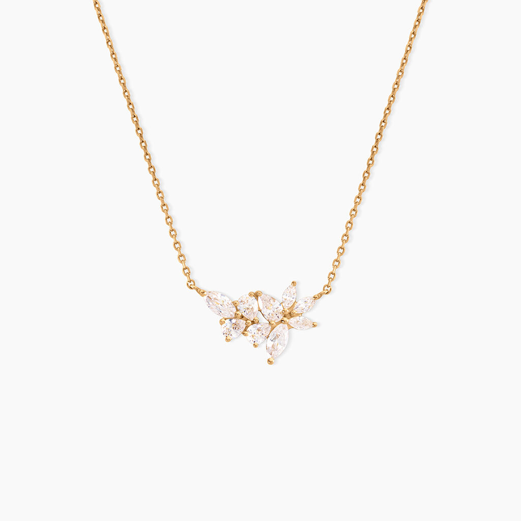 Collier Waouh Plaqu&eacute; Or Jaune Oxyde De Zirconium - Colliers Femme | Histoire d&rsquo;Or