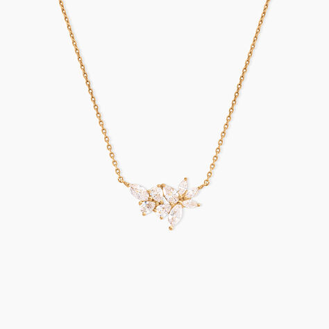 Collier Waouh Plaqu&eacute; Or Jaune Oxyde De Zirconium - Colliers Femme | Histoire d&rsquo;Or