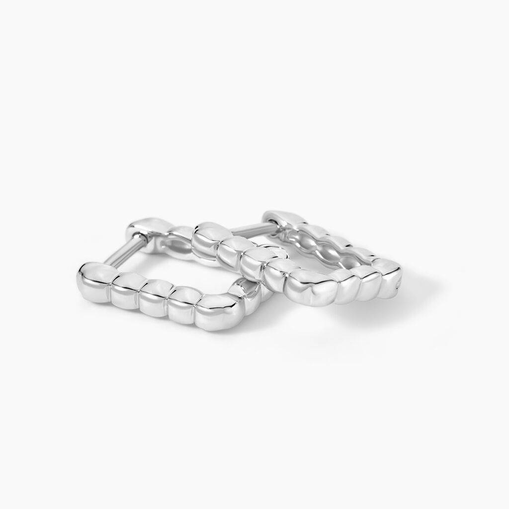 Cr&eacute;oles Anne-Lou Argent Blanc - Boucles d'oreilles cr&eacute;oles Femme | Histoire d&rsquo;Or