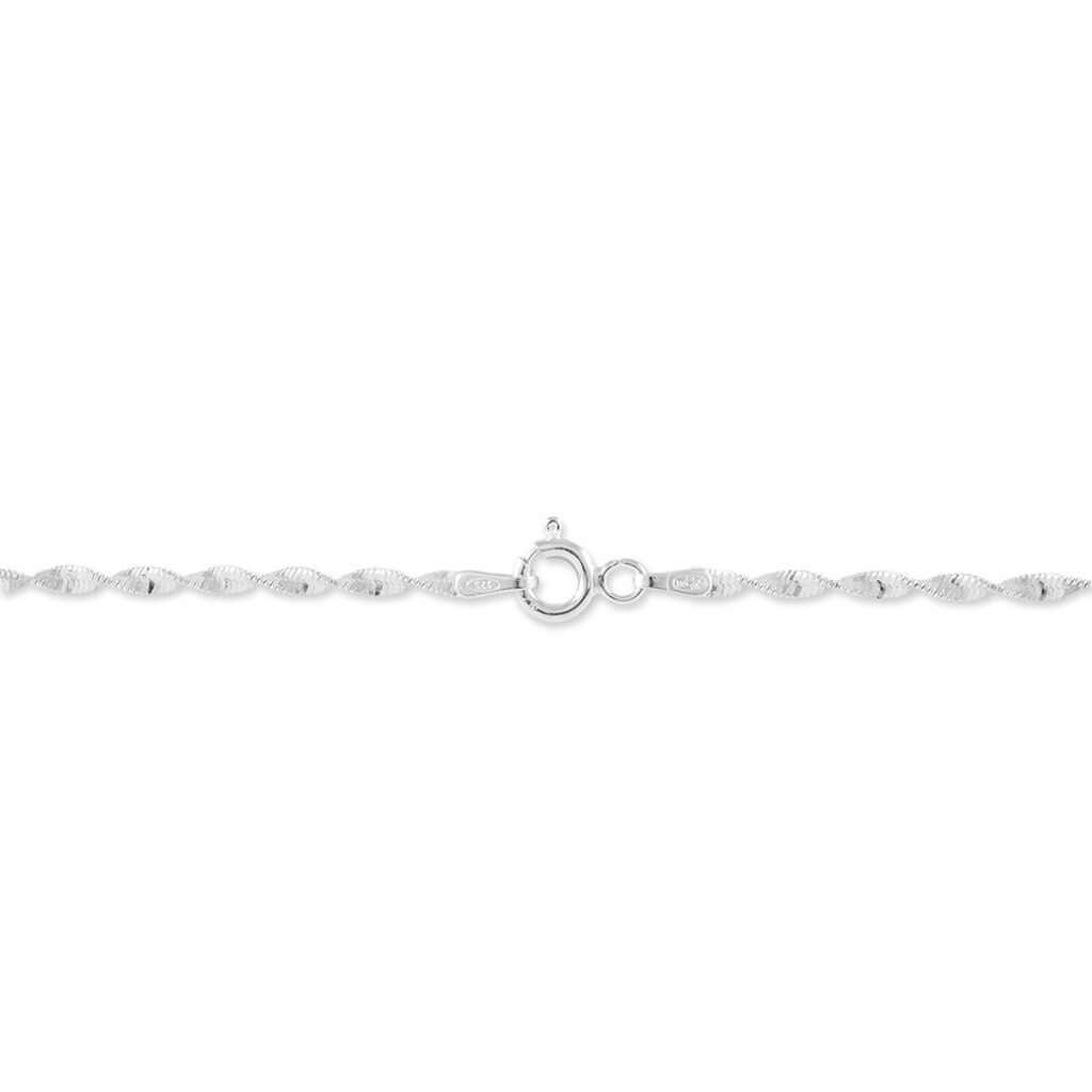 Bracelet Ciana Torsade Diamante Argent Blanc - Bracelets chaîne Femme | Histoire d’Or