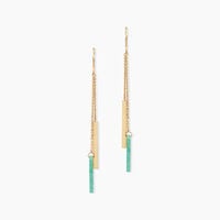 Boucles D'oreilles Pendantes Halcyone Or Jaune Aventurine
