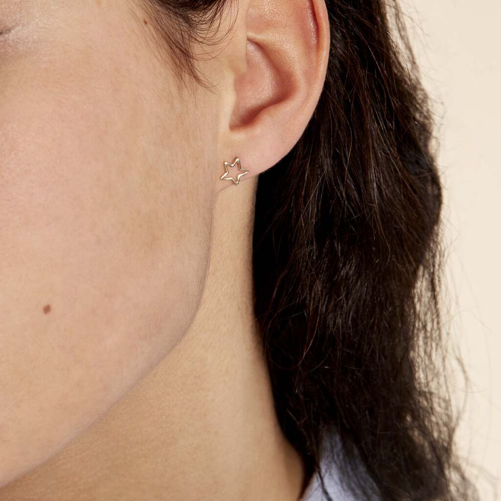 Boucles D'oreilles Puces Alphonsine Etoile De Mer Or Jaune - Clous d'oreilles Femme | Histoire d’Or