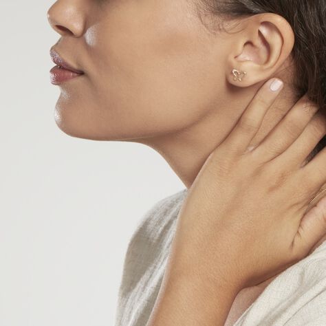 Boucles D'oreilles Puces Camomille Or Jaune Oxyde De Zirconium - Clous d'oreilles Enfant | Histoire d’Or