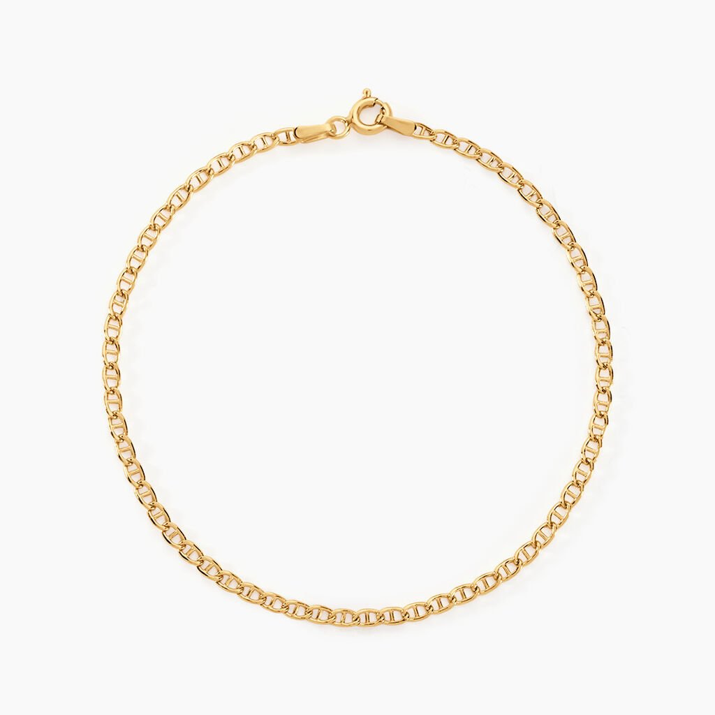 Bracelet Capucin Or Jaune Maille Marine Plate - Bracelets chaîne Femme | Histoire d’Or