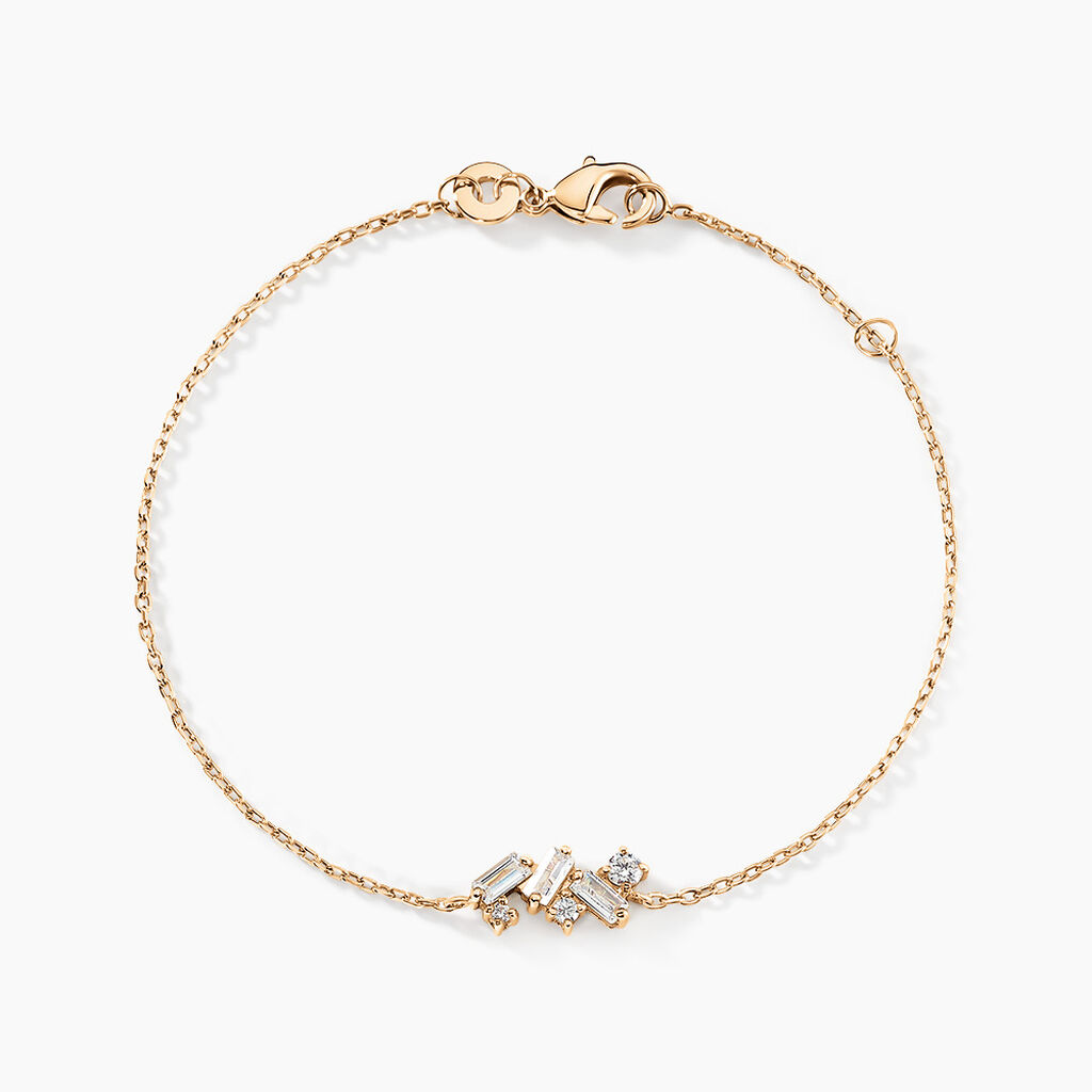 Bracelet Jardins D'hiver Plaqué Or Jaune Oxyde De Zirconium