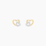 Boucles D'oreilles Puces Marineta Or Jaune Oxyde De Zirconium - Clous d'oreilles Femme | Histoire d&rsquo;Or