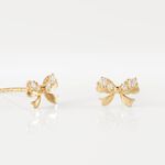 Boucles D'oreilles Puces Or Jaune Brunnera Oxydes De Zirconium - Clous d'oreilles Femme | Histoire d&rsquo;Or