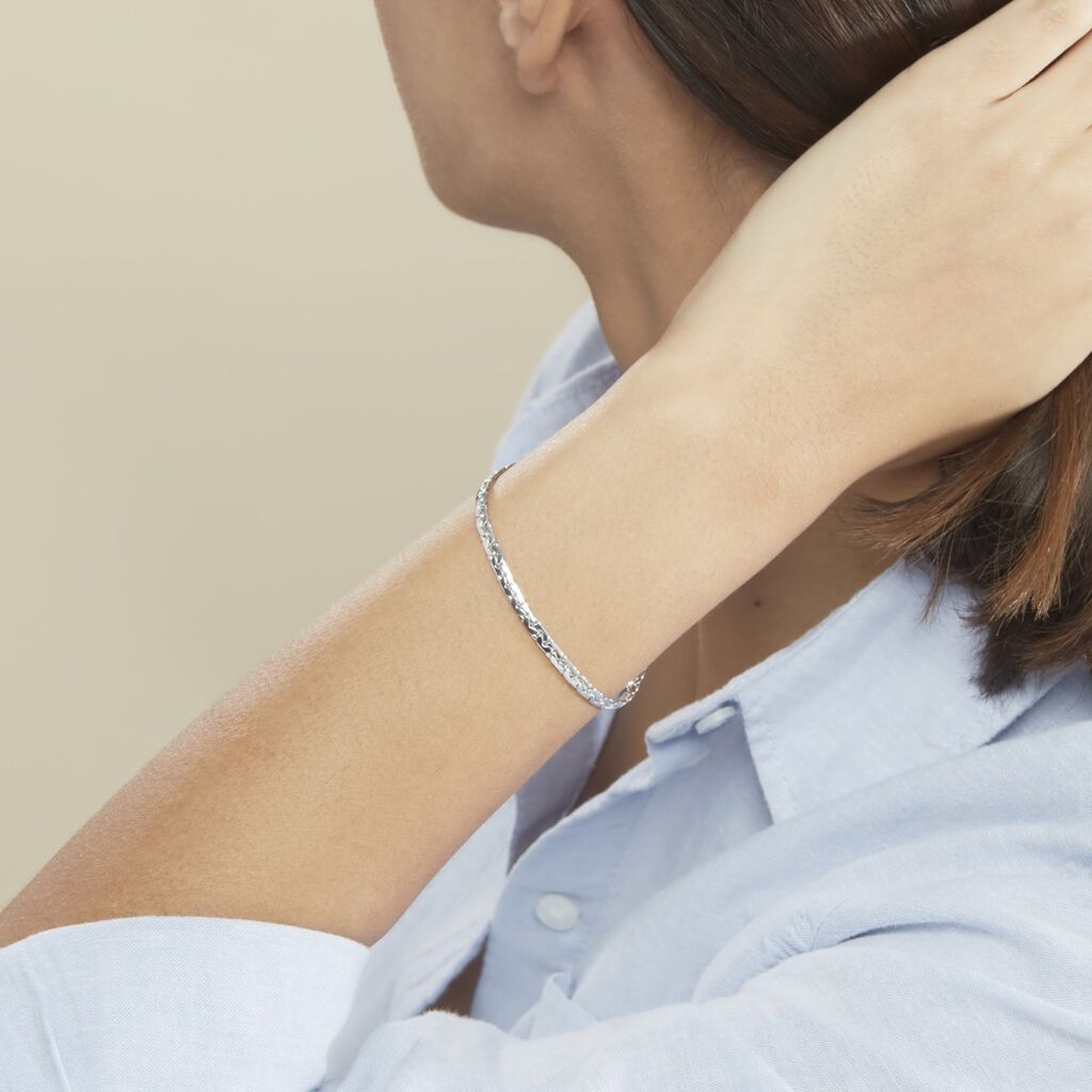 Bracelet Ivy Maille Haricot Or Blanc - Bracelets chaîne Femme | Histoire d’Or