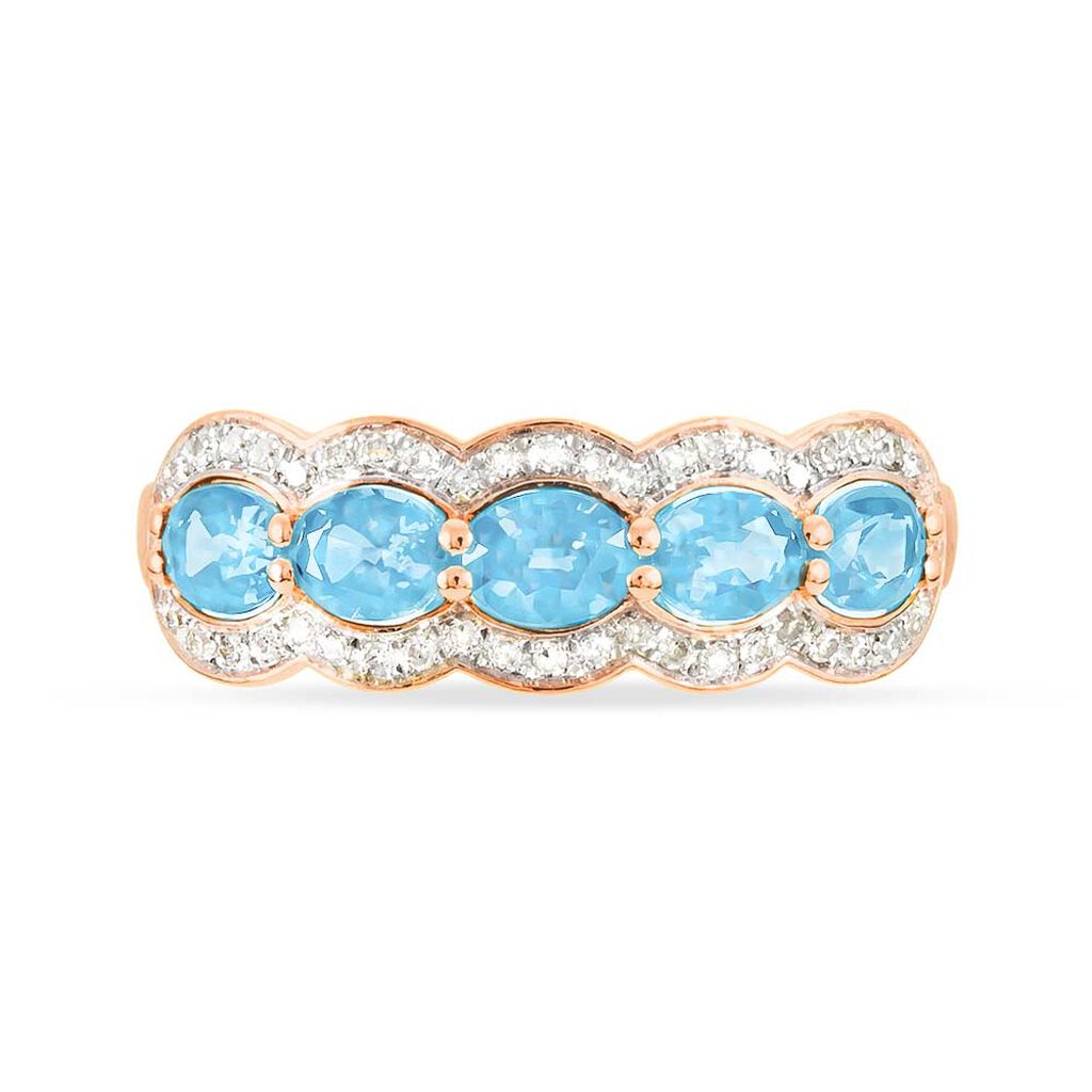 Bague Margaux Or Rose Topaze Et Diamant - Bagues avec pierre Femme | Histoire d&rsquo;Or