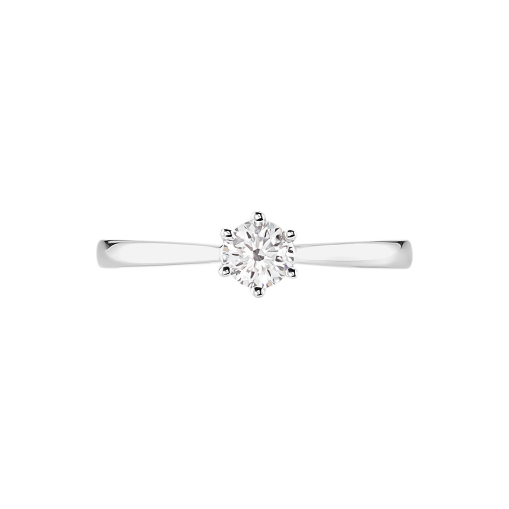 Bague Solitaire Athena Or Blanc Diamant - Bagues solitaires Femme | Histoire d’Or