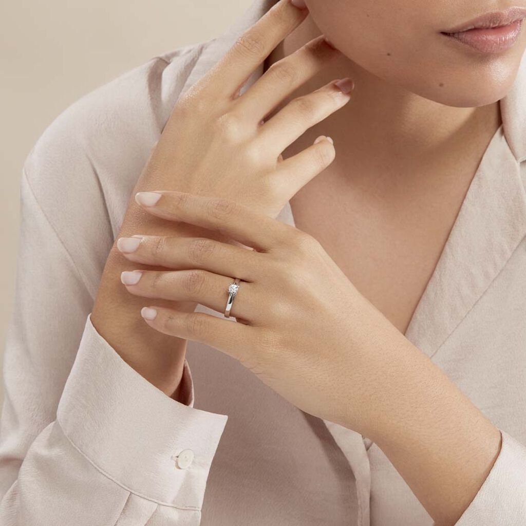 Bague Solitaire Celina Or Blanc Diamant - Bagues solitaires Femme | Histoire d’Or