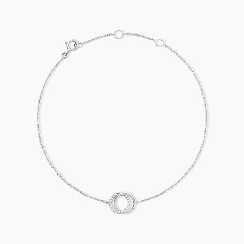 Bracelet Absolu Or Blanc Diamant - Bracelets Anneaux Entrelaces Femme | Histoire d&rsquo;Or