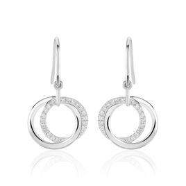 Boucles D'oreilles Pendantes Or Blanc Tresha Diamants - Boucles d'oreilles pendantes Femme | Histoire d’Or