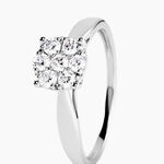 Bague Charlene Platine Blanc Diamant - Bagues avec pierre Femme | Histoire d&rsquo;Or