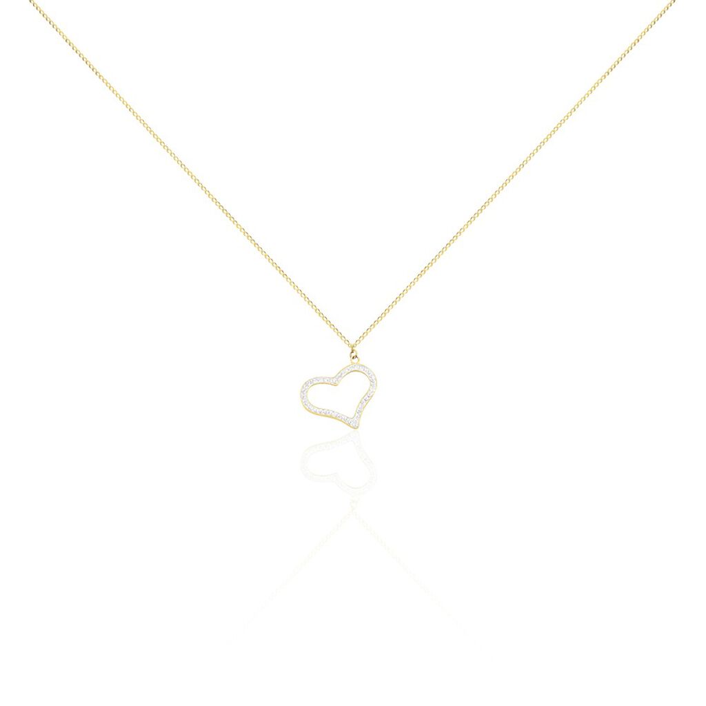 Collier Sallie Or Jaune Strass