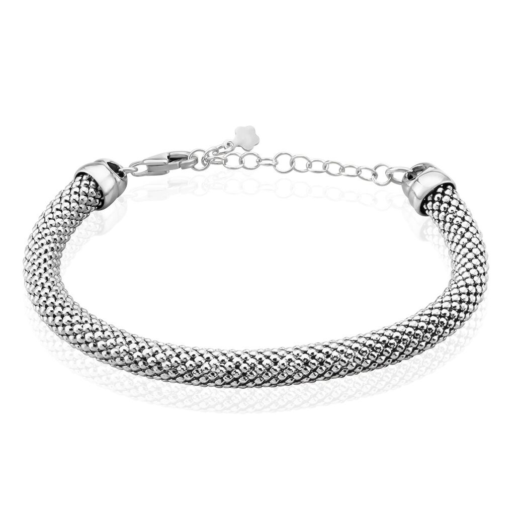 Bracelet Nahila Maille Popcorn Argent Blanc - Bracelets chaîne Femme | Histoire d’Or