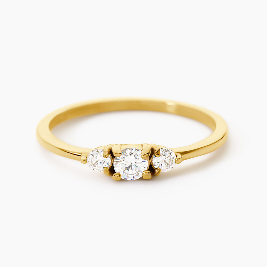 Bague Lucianne Acier Jaune Oxyde De Zirconium - Bagues avec pierre Femme | Histoire d&rsquo;Or