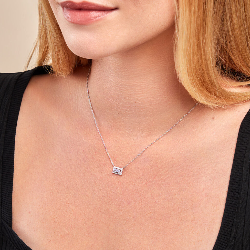 Collier Laurine Argent Blanc Oxyde De Zirconium - Colliers fantaisie Femme | Histoire d’Or